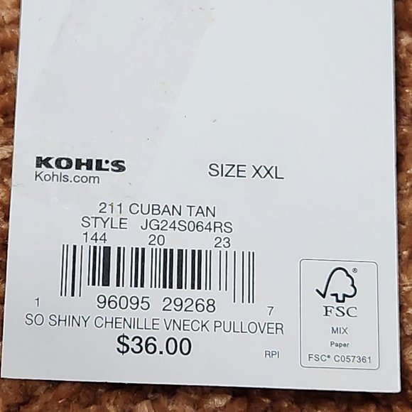 NEW SO V-Neck Cropped Gold Chenille Dropped Shoulder Sweater Size XXL - Picture 10 of 14